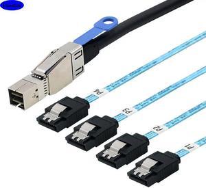 FOR MINI SAS HD SFF-8644 with IC to 4 Ports SATA 7P straight server hard drive cable