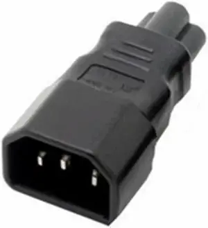 FOR 2pcs Black Copper 10A 250V IEC320 C14 male to C5 female UPS PDU APC laptop power adaptor plug convert socket