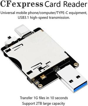 FOR Card Reader USB 3.0 Type A/USB3.1 Type C 10Gbps to CF Express Adapter JMS583 Chip for CF Express Type B Memory