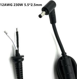 FOR DC 5.5 x 2.5 5.5*2.5mm Power Supply Plug Connector With Cord Cable For Laptop Adapter 65W 180W 230W 12AWG