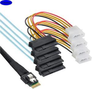 FOR Mini Slimsas SFF-8654 4I to 8482 with power supply con tion cable For server