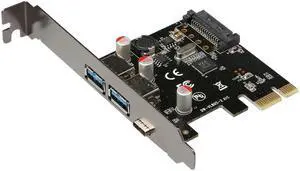 FOR USB 3.1 Type-C + 2 usb 3.0 type-A + SATA 15PIN USB header PCI-e Card Desktop PCI Express to USB3.1 Adapter via chip
