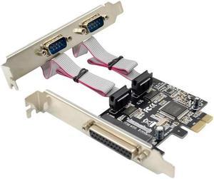 FOR PCIe to 2S1P Serial Parallel Converter card pcie to 2 ports rs232+Parallel Printer LPT port adapter Card MCS9901Chipset RS-232