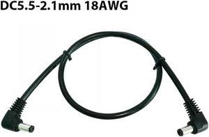 FOR DC Power Plug L-shaped 5.5X2.1mm 5.5*2.1 male 90 Right with Cord Connector Cable 30cm