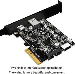 FOR PCIE 3.0 To USB 3.2 Gen2 Type-C 10Gbps Data Transfer Quick USB-C Controller PCI-E Type E 19P20P Type E Card