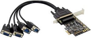 FOR PCIE AX99100 4S DB9 RS232 Serial Port Card Controller Card PCI Express asix 99100 Chip 4 ports rs-232 to pci-e com Adapter cable