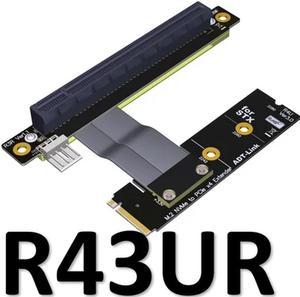 FOR M.2 NVMe M Key to PCIe x4 x16 Adapter 90 Degree Angled For STX Motherboard Graphics Card Extension