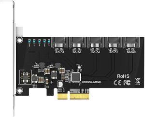 FOR 5 Port SATA 3.0 Expansion Card PCIe X4 PCI-E X4/X8/X16 to SATA3.0 SSD HHD High Speed 6gbps Adapter PCI-E 4X