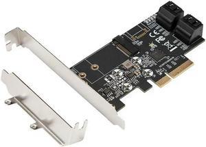 FOR PCIe 3.0 x2 to M.2(NGFF) B Key and 4 SATAIII 6G internal ports expansion controller card t 2230,2242 size ngff ssd