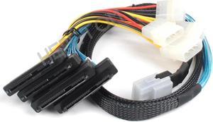 FOR HD Hard Disk sas sata cables MINI SAS 4i SFF-8087 36Pin To 4 SAS 29Pin Sff 8482 +4pin power cable 1m