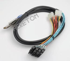 FOR SFF-8088 To SFF-8482 SAS SATA Cable Mini SAS 26Pin SFF 8088 To 4 8482 SAS 29Pin SAS Cable with Big 4Pin Power Cable 100CM/200CM