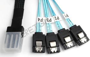 FOR 4PCS Mini-SAS SFF-8087 to 4 SATA Cable 50cm ,Mini SAS 4i SFF8087 36P To 4 X SATA 7P Cable 12Gbps Drive Data Cable