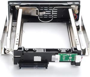 FOR 3.5 TO 5.25 Hard Drive Hot Swap Bay Stainless Internal Mounting Bracket Adapter 3.5 inch SATA HDD W/locK&LED