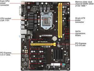 FOR TB250-BTC PRO Motherboard For B250 LGA 1151 32GB ATX DDR4 PCI-E 3.0 Professional