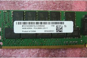 FOR 1Pcs 64GB 64G 4DRX4 DDR4 2666 PC4-2666V For MTA72ASS8G72LZ-2G6B2QG Server Memory