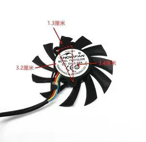 FOR FAN FOR YY7010L05B Diameter 6.5CM hole distance 3.4-3.2-1.3 5V4Pin video card fan