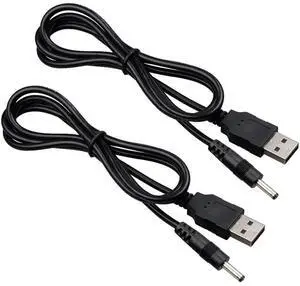 FOR 2Pack 5FT USB to DC 3.5x1.35mm Barrel Jack Power Cable Plugs Power Cord for USB Lights, USB Fans, Cartoon Watches, Radiators, 5V