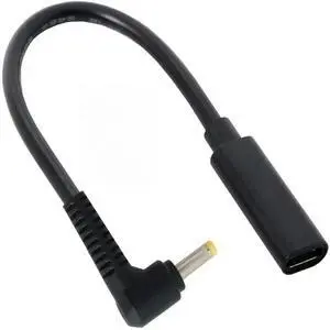 FOR Type C USB-C Female Input to DC/Rectangle Power PD Charge Cable fit for Laptop 18-20V (4.0x1.7mm for )