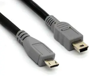 FOR Micro USB to Mini 5-pin USB Extension Cable Code OTG Mobile Device Adapter Data Sygn Male to Male Converter (20 cm)