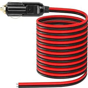 FOR 12V Male Plug with Lead 16AWG Car Replacement Plugs 15A Fused Power Supply Cord with LED Light,3FT