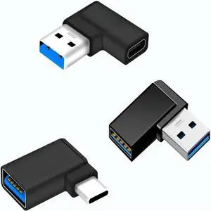 FOR 3-in-1 USB C to USB A Adapter, High-Speed Data Transfer, Compatible with Type C Devices, Black, 3 Pack