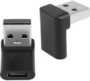 FOR 2pack 10Gbps USB 3.1 to USB C 90° Angle Adapter USB A Male to USB C Female L-Shaped Angle Connector, for OTG Data Transfer 3A