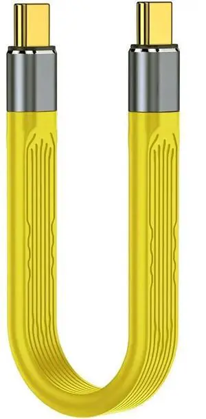 FOR 5 Inch Yellow Type C Male to Male 100W Fast Cable 40Gbps High Speed Data Transfer Adapter Compatible for 15 Series