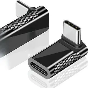 FOR 2pack 20Gbps 90Degree USB C Adapter Male to Female Extender Adapter Zinc Alloy Material Support PD100W Fast for Book