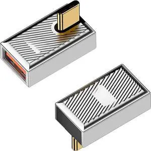 FOR 120W 10Gbps, 90 Degree USB A to C adapter, Type C 3.1 Female to Type C Male Converter OTG Fast Charging 2pack