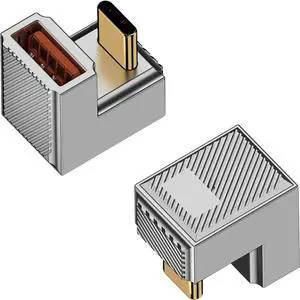 FOR 10Gbps, U Shape USB C to USB A Adapter 120W, USB C Male to USB 3.0 Female Adapter with LED Indicator Light for Book Pro,2pack