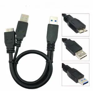 FOR 50CM USB 3.0 Dual Power Y Shape 2 X Type a to Micro B high speed upto 5 Gbps data transfer cable for External s FOR 50CM USB 3.0 Dual Power Y Shape 2 X Type a to Micro B high speed upto 5 Gbps data transfer cable for External s