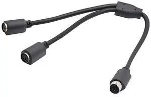 FOR PS 2 Splitter 6 pin Mini Din Male Plug to 2 x Female Sockets Cable Mouse/Keyboard Y Splitter Cable- PS/1 (M) to PS/2 (F) 30cm