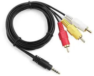 FOR 3.5mm to 3 RCA AV A/V TV Video Cable Cord For Video Camera Camcorder