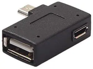 FOR Left Angle USB 2.0 Micro Male to USB Female Host OTG Adapter for Mini,Nes/ Class