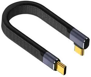 FOR 40Gbps, Short USB C to USB C Cable 240W, Right Angle USB C Cable Short Flat USB C Cable PD3.1 USB 4 Cable for 4