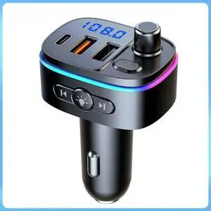FOR T65 Fast Car Transmitter Wireless 5.0 BT Handsfree MP3 Player PD Type C QC3.0 USB LED Light