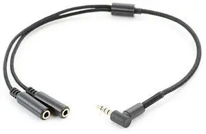 FOR 3.5mm Audio Stereo Y Splitter Cable 90 Degree Right Angle 3.5mm Male to 2 Female Jack Headphone Splitter Adapter SinLoon for Tab