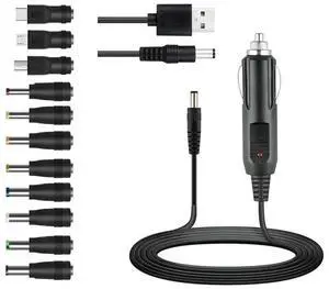 FOR Uni l 12V Car (Max 10A) + 5V DC Power Cable,with 11 Connectors for DVD Player,Dash Camera BT Speakers