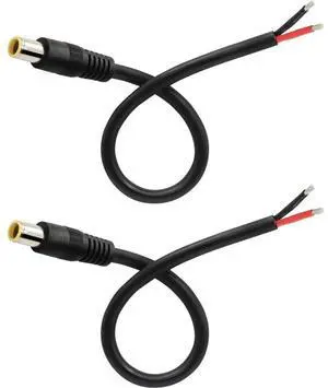 FOR 2 Pcs DC7909 Power Pigtails Cable, 12V DC 8mm Male Plug to Bare Wire Open End Power Wire Supply Repair Cable, 16AWG DC 7.9 x 5.5