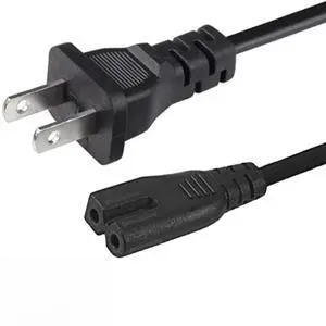 FOR 2 Prong 6Ft ized AC Uni l Power Cord Compatible For E-M-Series/ Smart LED TV/ PS1 (NEMA-1-1