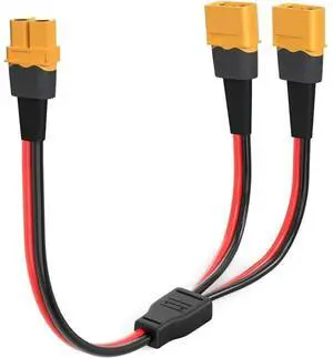 FOR XT60 Y Splitter,12AWG XT60 1 Female to 2 Male Connector Cable for UAV Phantom copter RC Car(1FT)