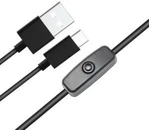 FOR USB Switch Type-C Cable for Pi 4, Replacement for Pi 4B Power Supply Cord 5V 3A Pi Switch ON/Off Compatible