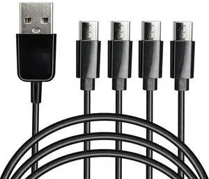 FOR USB Type C Splitter Charging Cable,4.9ft 4 in 1 Multi Charging Cable, USB A to 4 x USB Type C Y Splitter Data Snyc Cord(1.5m)