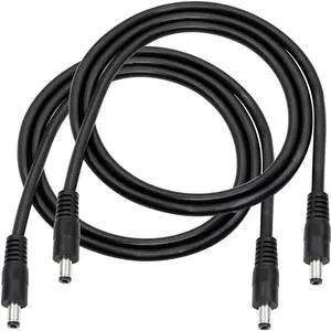 FOR 2pcs/lot DC to DC Cable,3FT 18AWG DC 5.5MM x 2.1MM Male to Male Plug Power Adapter Cable for LED, CCTV, Car, Monitors,etc(2 Pcs)