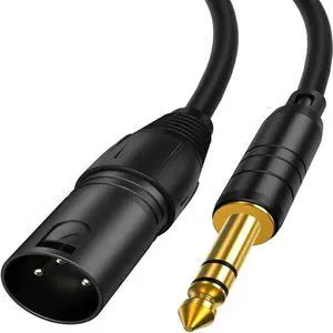 FOR  6 Feet TRS 6.35mm (1/4 Inch) Male to XLR Male Cable, Black