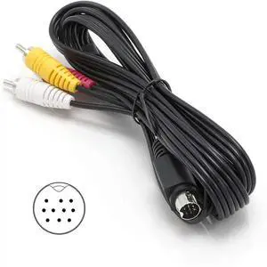 FOR 10 Pin Audio Video DIN Cable - NOT S-Video Cable - 6 feet - RCA Composite - Compatible For DIRECTV AT&T: H25, C31, C41, C41
