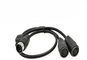 FOR DIN 5-Pin Splitter Y Adapter MIDI Cable, MIDI 5 Pin Male to Dual 2 x DIN-5 Female Extension Audio Cable (D5P M-2F,0.5meter)