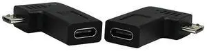 FOR Right & Left Micro USB Male to USB Type C Female Data Sync Charging Converter Adapter for Phones, Computers, s 2pack