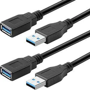 FOR 2 Pack USB 3.0 Extension Cable SuperSpeed Type A Male to Female Extender Cord (3FT)