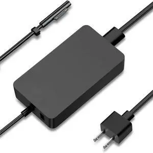 FOR 15V 4A Power Adapter Compatible with Go/Laptop 1 2 3/ Book Adapter Cord, 2 in 1 with 5V 1A USB Charging